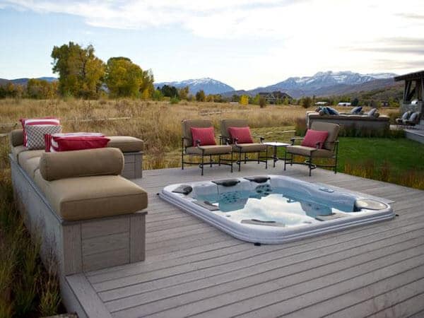 Gorgeous Views from this Hot Tub Set in Deck