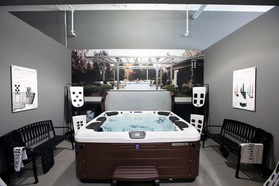 test spa in a showroom