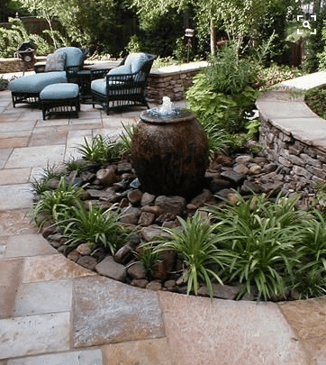 Gorgeous Garden Elements inset in Patio