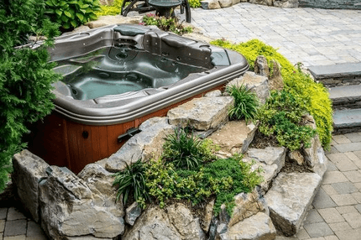 Natural Setting Hot Tub Patio