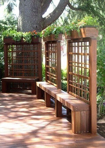Deck with Benches and Lattice