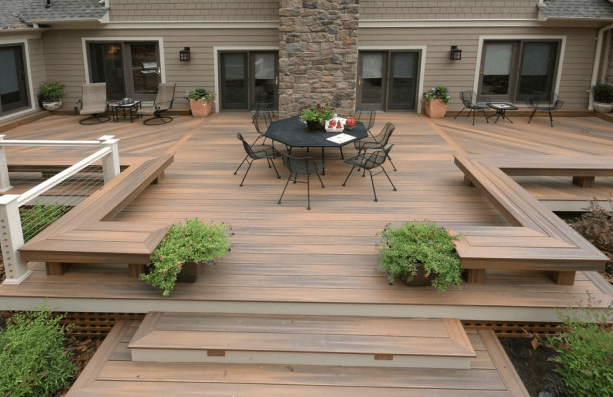 Modern Short Deck with Benches